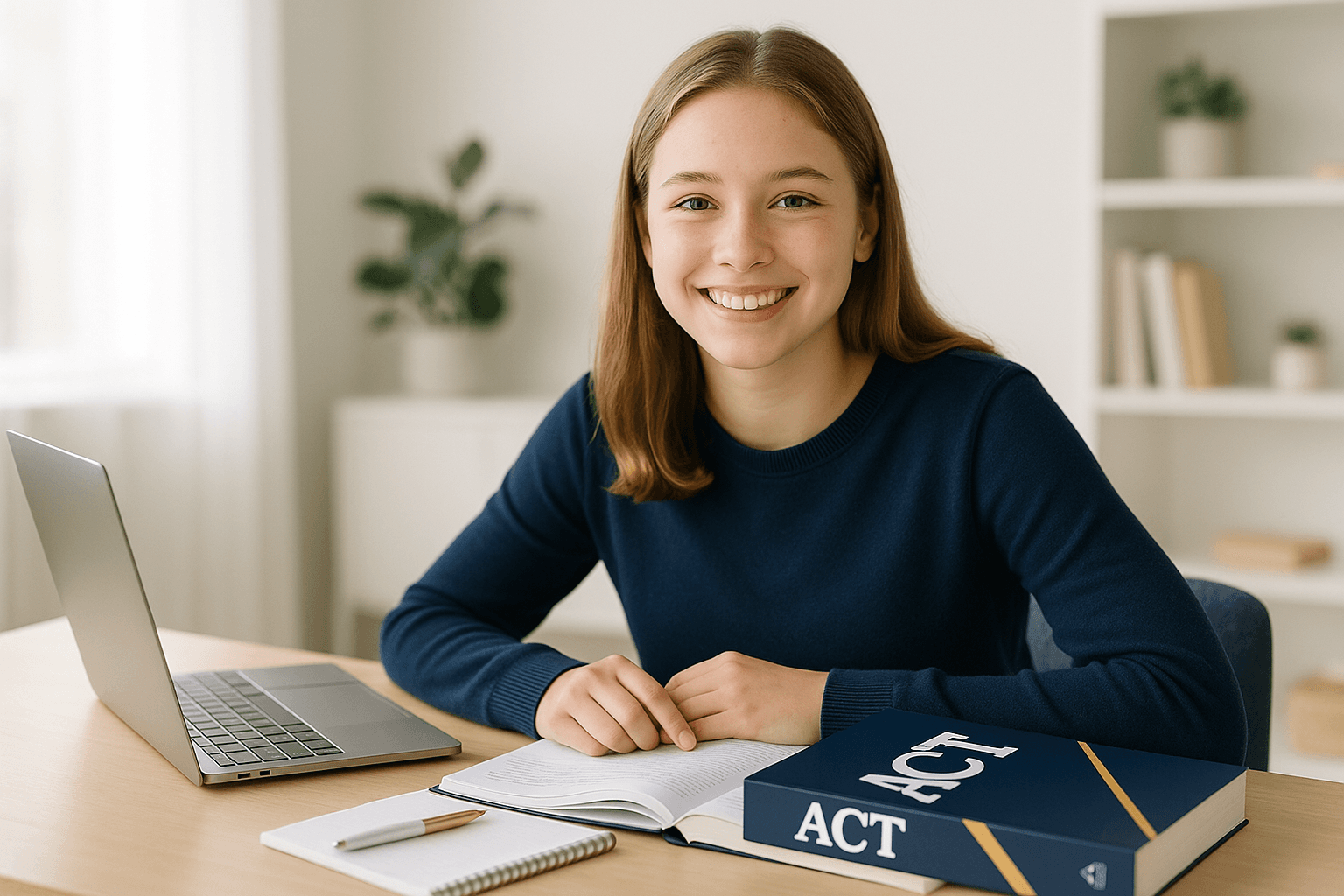 Student working on ACT practice test