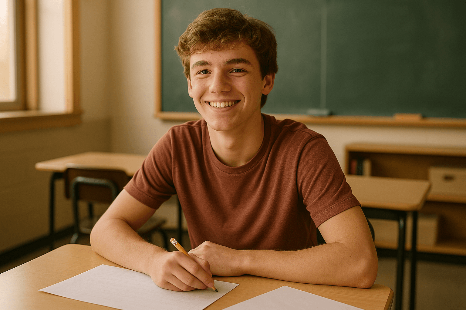 Student celebrating great ACT score